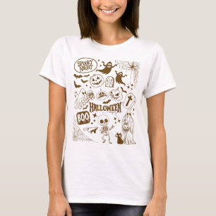 Doodle Halloween Vibes – Spooky Night T-Shirt