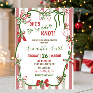 Doodle Handwritten Christmas Theme Bridal Shower Invitation
