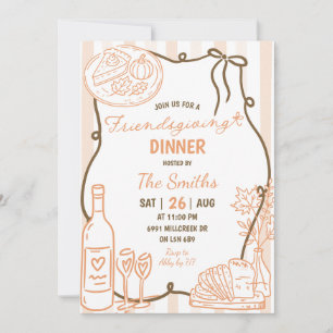 Doodle Handwritten Friendsgiving Dinner Invitation