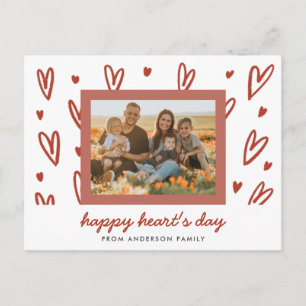 Doodle Heart Photo Valentine Greeting Postcard