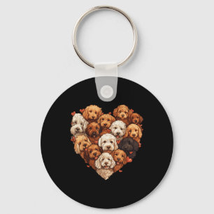 Doodle Heart-shaped Cute Goldendoodle Dog Lover Va Keychain