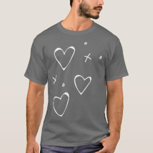 Doodle Heart Xs Os Valentine Pattern Minimalist T-Shirt