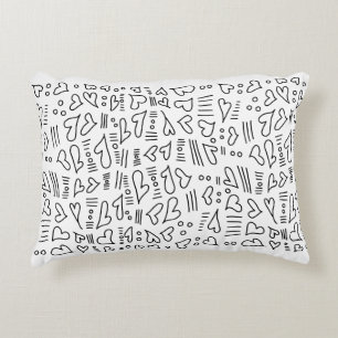 Doodle hearts 35 accent pillow