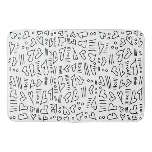 Doodle hearts 35 bath mat