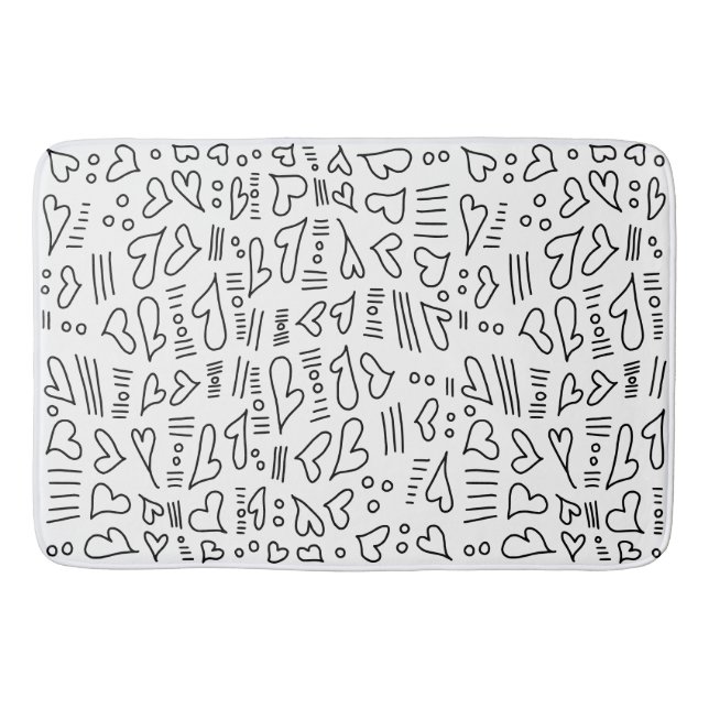 Doodle hearts 35 bath mat (Front)