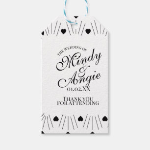 Doodle Hearts Frame Script Wedding Gift Tags