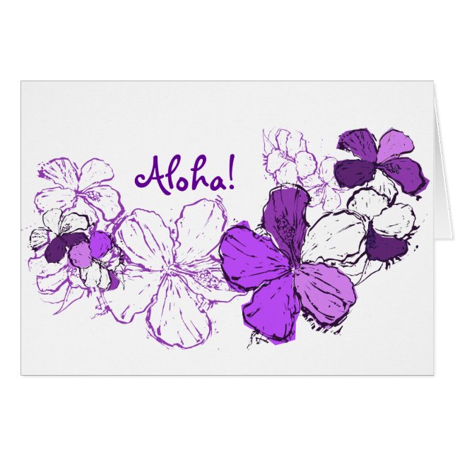 Doodle Hibiscus Hawaiian Illustration (Front Horizontal)