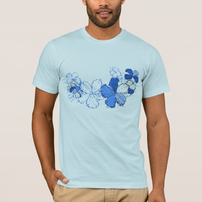 Doodle Hibiscus Mens Tee (Front)