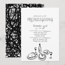 Doodle Illustration Friendsgiving Invitation
