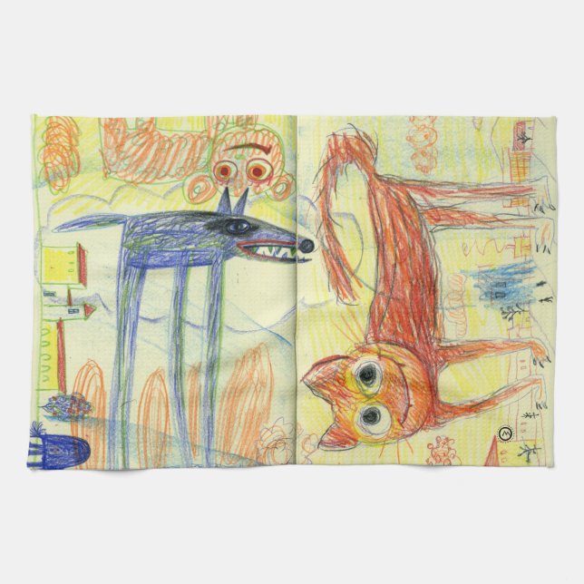 doodle kitchen towel (Horizontal)