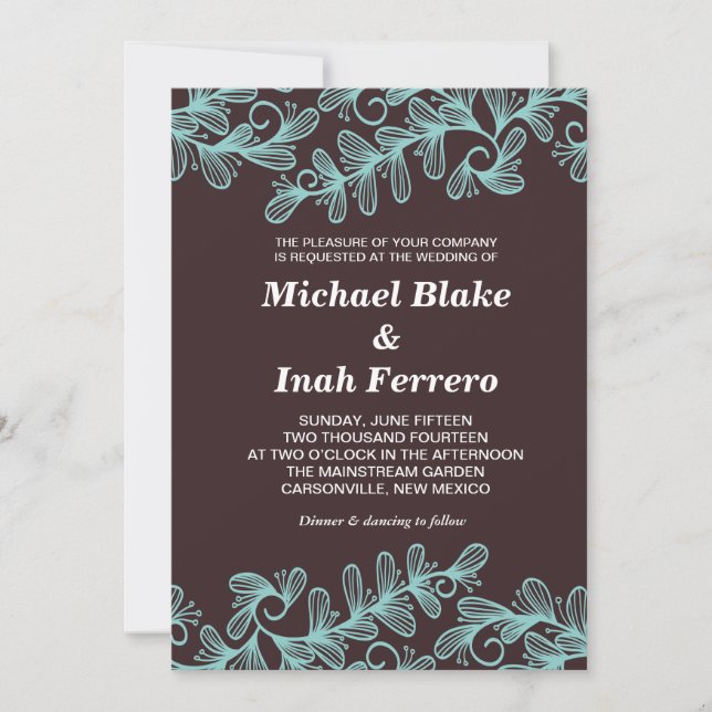 doodle leaves invitation (Front)