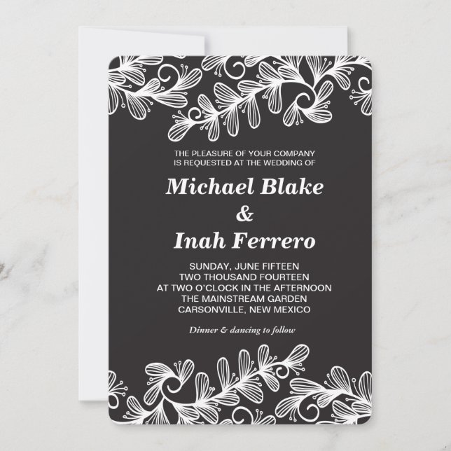 doodle leaves invitation (Front)