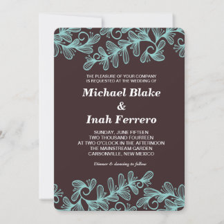 doodle leaves invitation