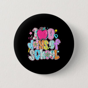 Doodle Letter 100 Days Of School Pink Apple 100 Da 2 Inch Round Button