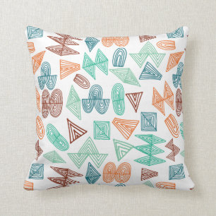 doodle lines abstract shapes patterned pillow
