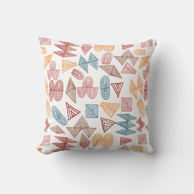doodle lines abstract shapes patterned pillow (Front)