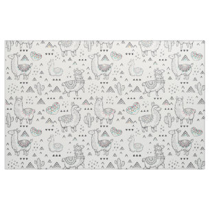 Doodle Llama Fabric