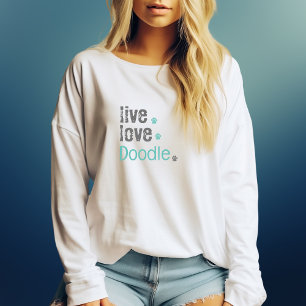 Doodle Maman Vit L'Amour Long Manches T-shirt