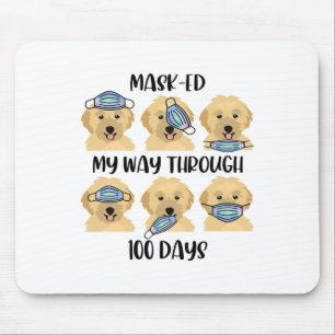 Doodle Mask-ed My Way 100 Days Teacher Boy Girl Gi Mouse Pad