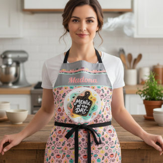 Doodle Menu of the Day Cutting Board Apron