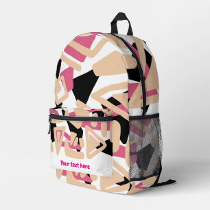 Doodle messy shapes abstract art printed backpack
