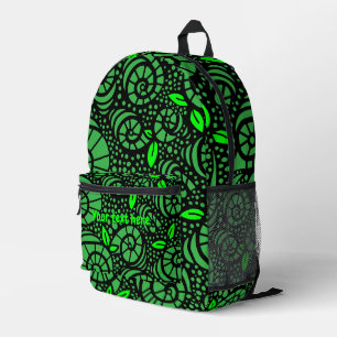 Doodle messy swirl abstract art printed backpack
