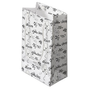 Doodle Modern Balloon Happy Birthday  Small Gift Bag
