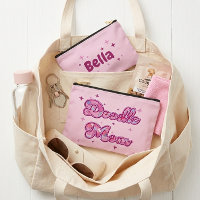Doodle Mom Pink Hearts Personalized Name