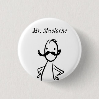 doodle, Mr. Moustache 1 Inch Round Button