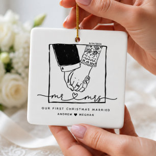 Doodle Mr & Mrs First Christmas Ornament
