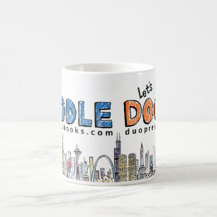 Doodle mug: Blue and Orange Coffee Mug