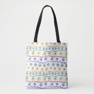 doodle ornaments tote bag
