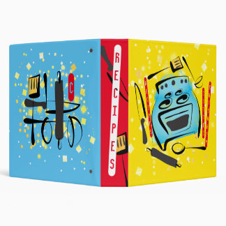 Doodle oven utensils personalized cookbook recipe  binder