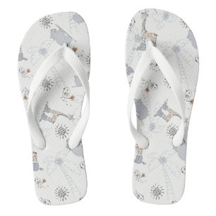 doodle pattern 2 flip flops