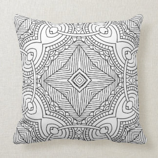 Doodle Patterns Colouring Art Throw Pillows Decor