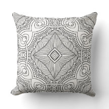 Doodle Patterns Colouring Art Throw Pillows Decor