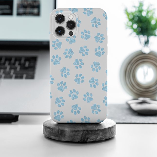 Doodle Paws, Dog Paws, Baby Blue Paws Case-Mate iPhone Case (Creator Uploaded)