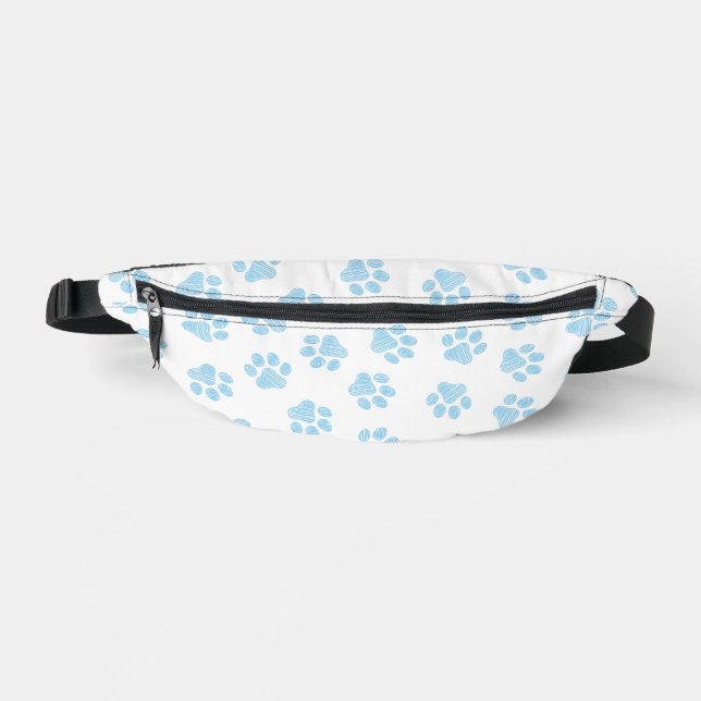 Doodle Paws, Dog Paws, Baby Blue Paws Fanny Pack (Front)