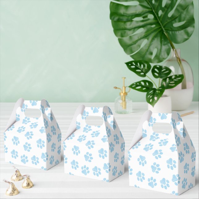 Doodle Paws, Dog Paws, Baby Blue Paws Favor Box (Multiple)