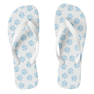 Doodle Paws, Dog Paws, Baby Blue Paws Flip Flops
