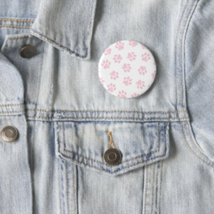 Doodle Paws, Dog Paws, Baby Pink Paws 2 Inch Round Button