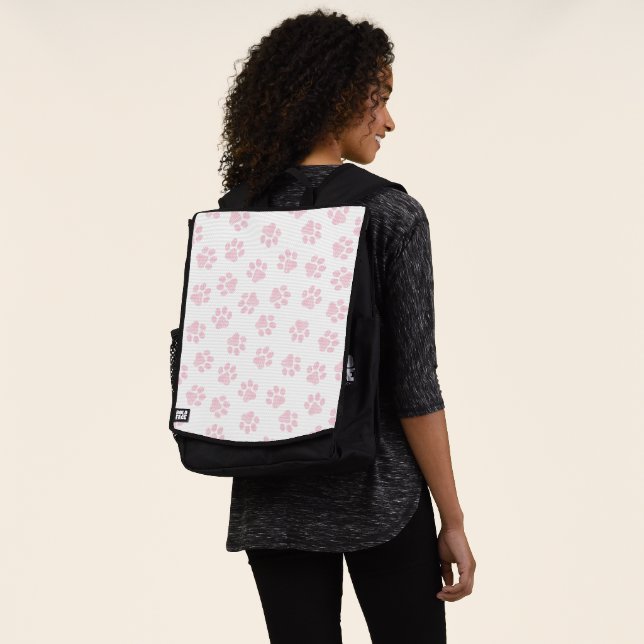 Doodle Paws, Dog Paws, Baby Pink Paws Backpack (Worn)