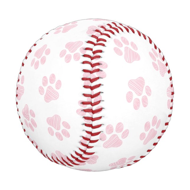 Doodle Paws, Dog Paws, Baby Pink Paws Baseball (Angled)