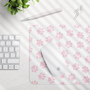 Doodle Paws, Dog Paws, Baby Pink Paws Mouse Pad