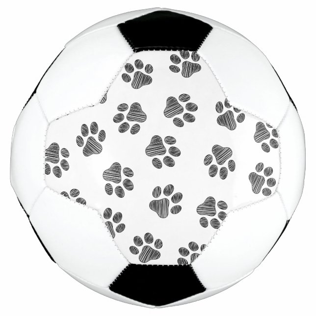 Doodle Paws, Dog Paws, Black Paws Soccer Ball (Front)