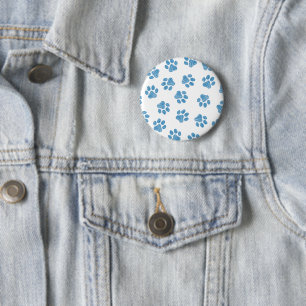 Doodle Paws, Dog Paws, Blue Paws 2 Inch Round Button