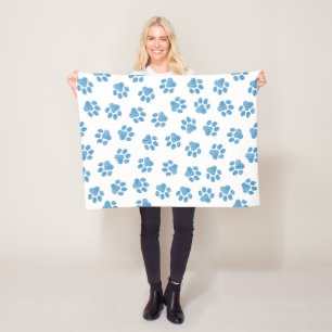 Doodle Paws, Dog Paws, Blue Paws Fleece Blanket