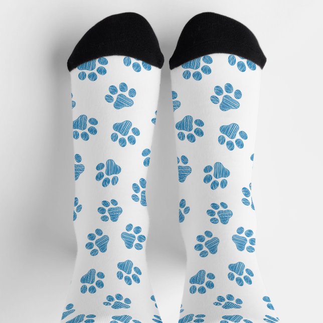Doodle Paws, Dog Paws, Blue Paws Socks (Top)