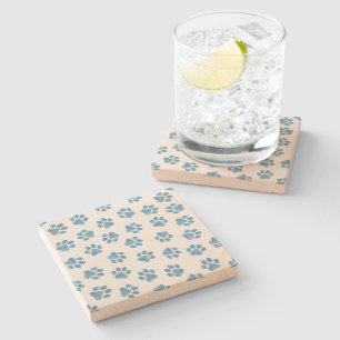 Doodle Paws, Dog Paws, Blue Paws Stone Coaster