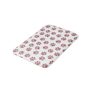 Doodle Paws, Dog Paws, Burgundy Paws Bath Mat
